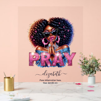 African American Woman Faith-Based Christian Acrylic Sign