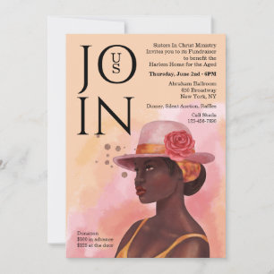 African American Woman Fundraiser  Invitation