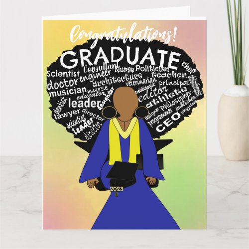 African American Woman Grad Graduation Card