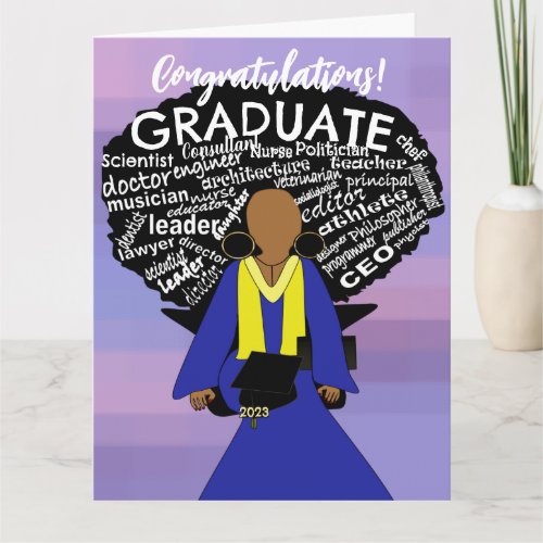African American Woman Grad Graduation Card