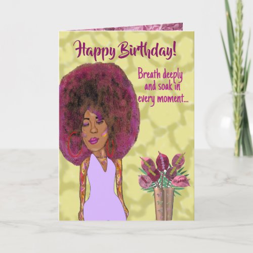 African American Woman Inspirational Birthday Card