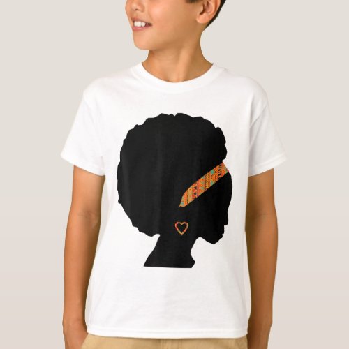 African American Woman Kente Cloth Headband Natura T_Shirt