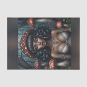 African American Woman Mushroom Queen Decoupage Tissue Paper