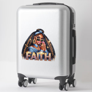 African American Woman of God Prayer Faith Sticker