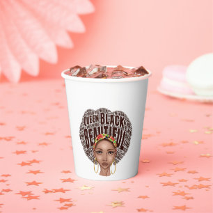 African American Woman Paper Cups