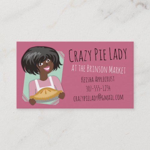 African American woman pie bakery baking Business Card