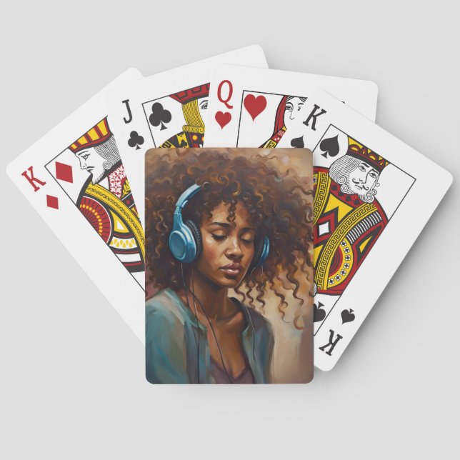 African American Woman Playing Cards (Back)