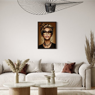 African American Woman Portrait Artwork Canvas Print