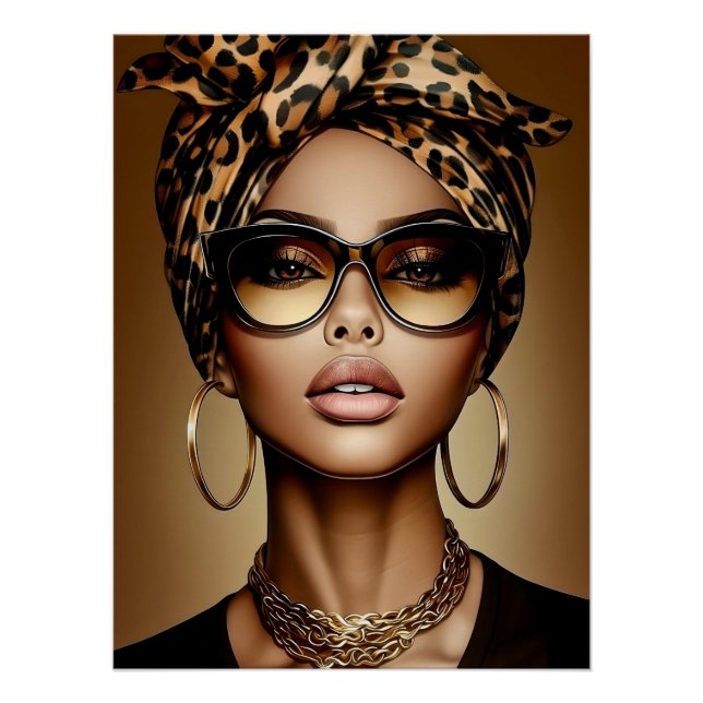 African American Woman Portrait Artwork  Poster (Front)