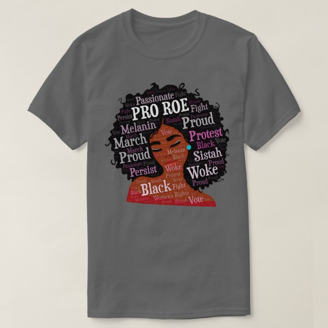 African American Woman Pro Roe Afro T-Shirt (Design Front)