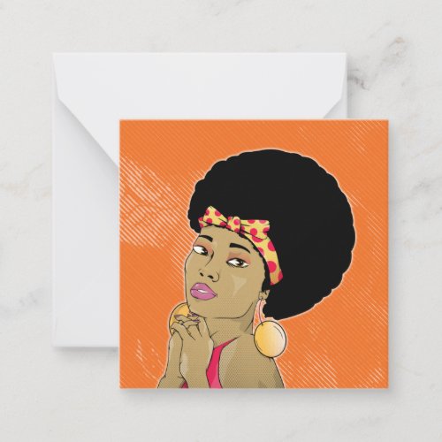 African American Woman Seventies Disco Note Card
