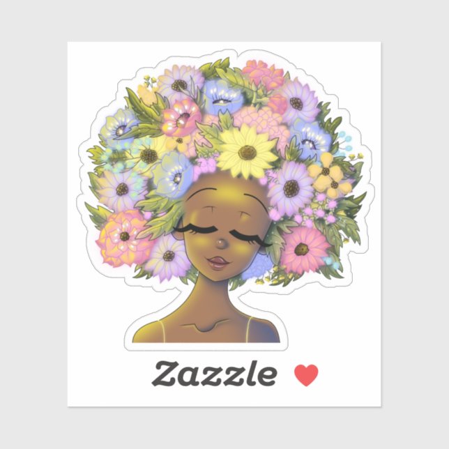 African American Woman Sticker (Sheet)