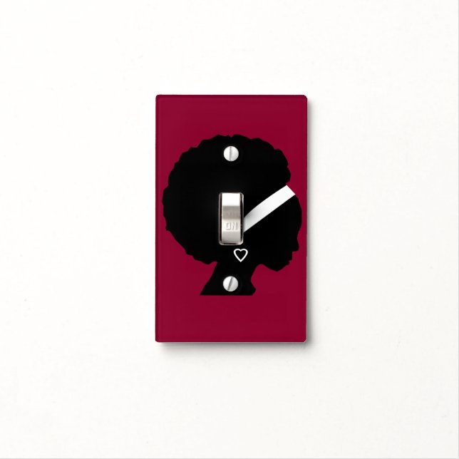African American Woman Style Pattern Light Switch Cover (In Situ)