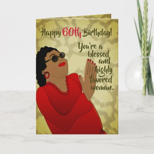 African American Woman Trendy 60th Birthday Card