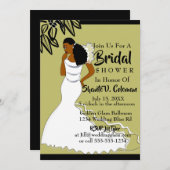 African American Woman Wedding Bridal Shower Invit Invitation (Front/Back)