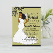 African American Woman Wedding Bridal Shower Invit Invitation (Standing Front)