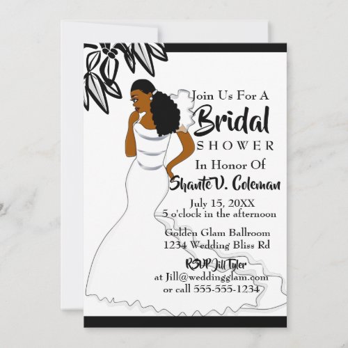 African American Woman Wedding Bridal Shower Invitation