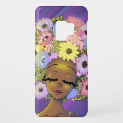 African American Woman with Flowers Case_Mate Samsung Galaxy S9 Case