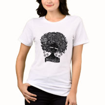 African American Woman with Flowers in Black