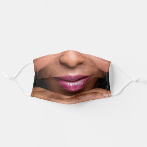 African American Woman with Pink Lips ZFJ Adult Cloth Face Mask