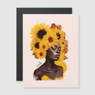 African-American Woman with Sunflower Afro Hair