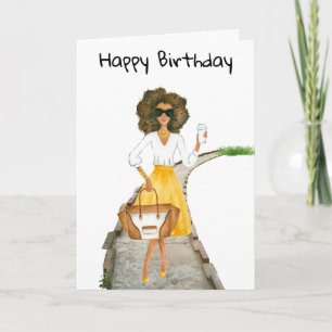 African American Woman's Birthday Card