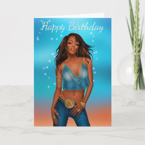 African American Womans Birthday Card