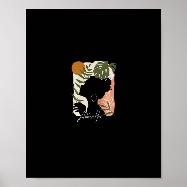 african american women&# 9;s graphic natural with  poster (Front)