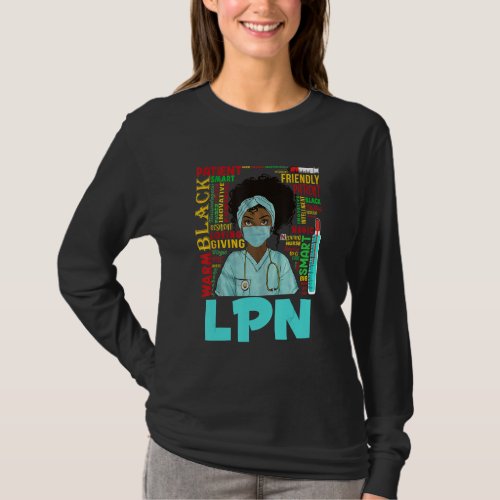 African American Women Black Lpn Nurse Black Histo T_Shirt