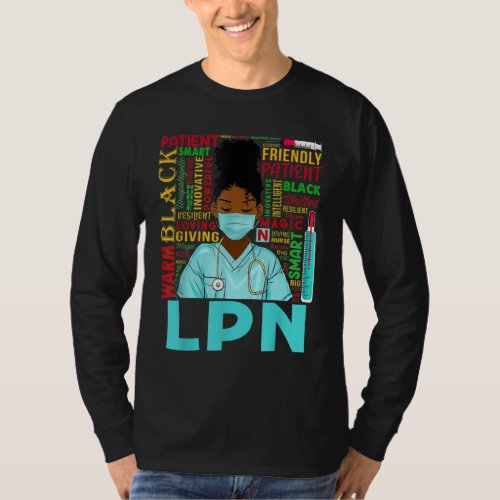 African American Women Black LPN Nurse Black Histo T_Shirt