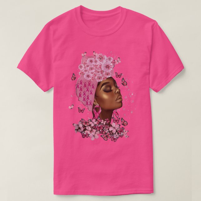African American Women Breast Cancer Gifts  T-Shirt (Design Front)