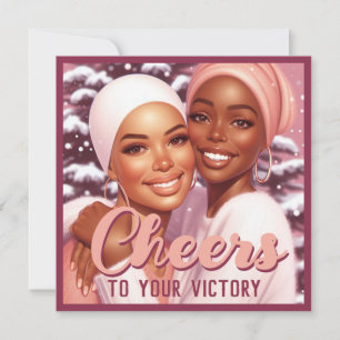 African American Women Cancer Survivor's Pastel Holiday Card