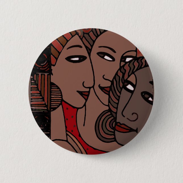 African American Women Pinback Button (Front)