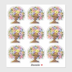 African American Women with Flowers in Hair Sticker