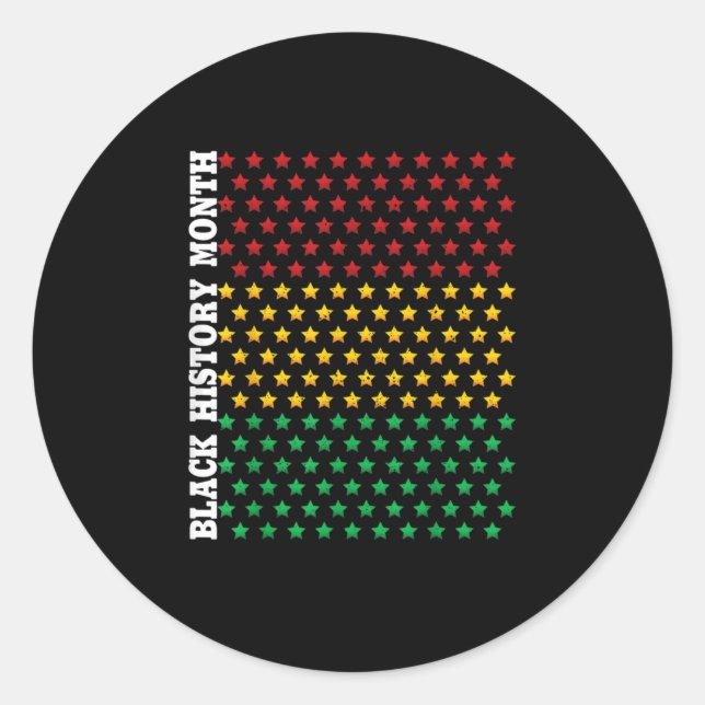 African Americans Black History Month Gifts Black Classic Round Sticker (Front)