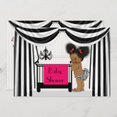 African AmericanZebra Print and Drapes Baby Shower Invitation (Front/Back)