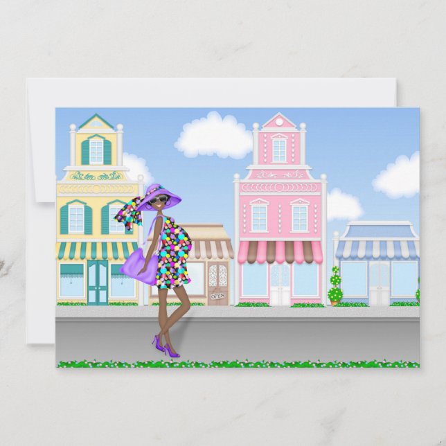 African Americian Mom Baby Shower Invitation (Front)