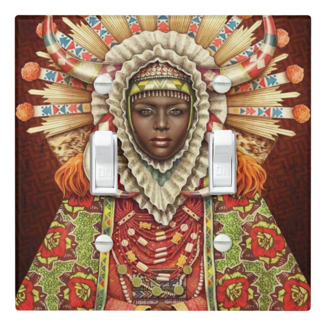 African Ancestor Light Switch Cover (In Situ)