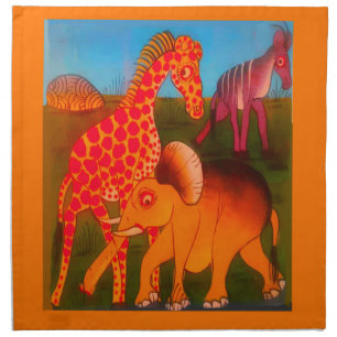 African Animal Art Print Napkin