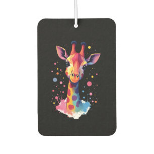African animal art The colorful giraffe for funny Air Freshener
