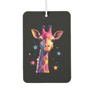 African animal art The colorful giraffe for funny Air Freshener