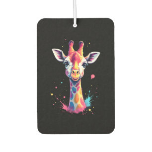African animal art The colorful giraffe for funny Air Freshener