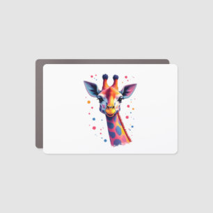 African animal art The colorful giraffe for funny Car Magnet