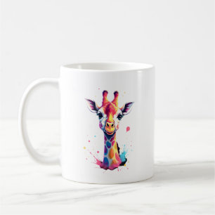 African animal art The colorful giraffe for funny Coffee Mug