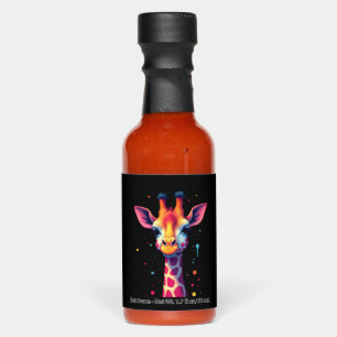 African animal art The colorful giraffe for funny Hot Sauces