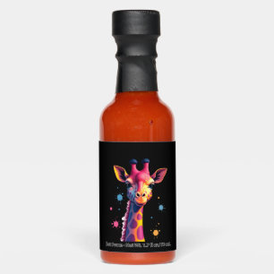 African animal art The colorful giraffe for funny Hot Sauces