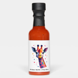African animal art The colorful giraffe for funny  Hot Sauces