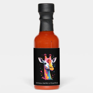 African animal art The colorful giraffe for funny Hot Sauces