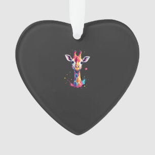 African animal art The colorful giraffe for funny Ornament