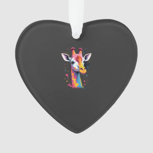 African animal art The colorful giraffe for funny  Ornament